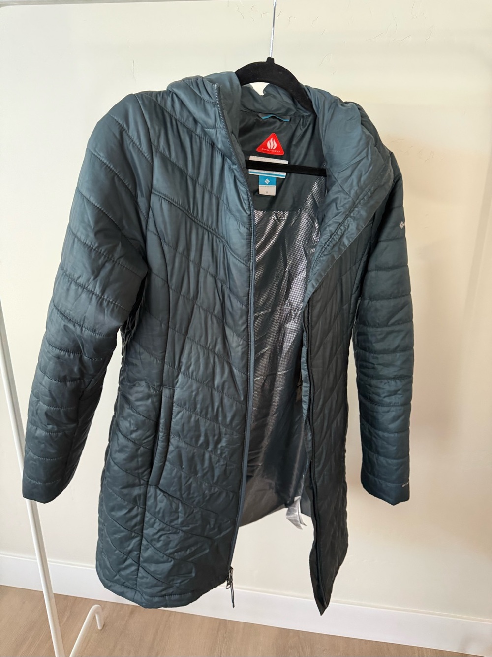 Columbia Women's Hooded Long Puffer Coat - Dark Teal